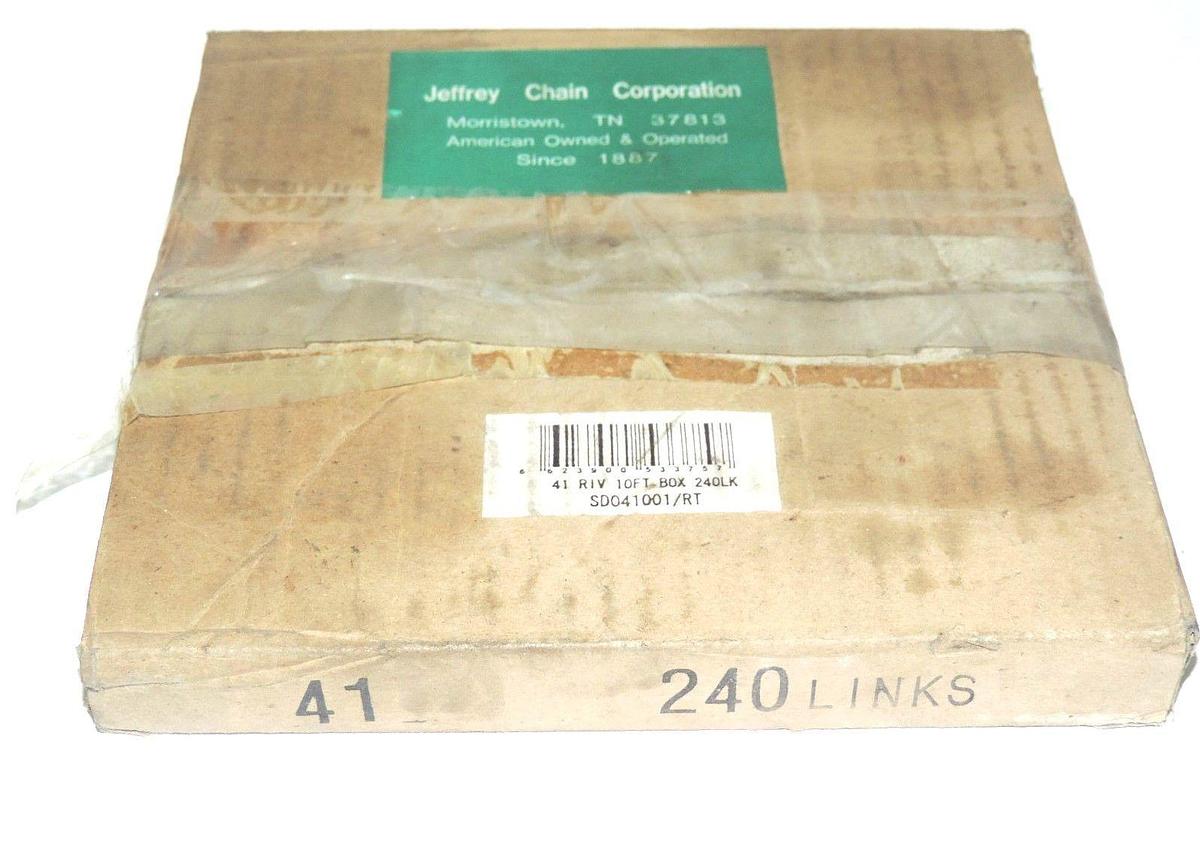 Used NIB JEFFREY CHAIN CO. 41 RIV. 10FT BOX 240LK ROLLER CHAIN SD041001/RT