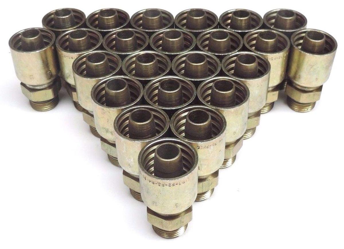 LOT OF 23 NEW PARKER 3/4" MALE X 1-1/2" FEMALE HOSE CRIMP FITTINGS