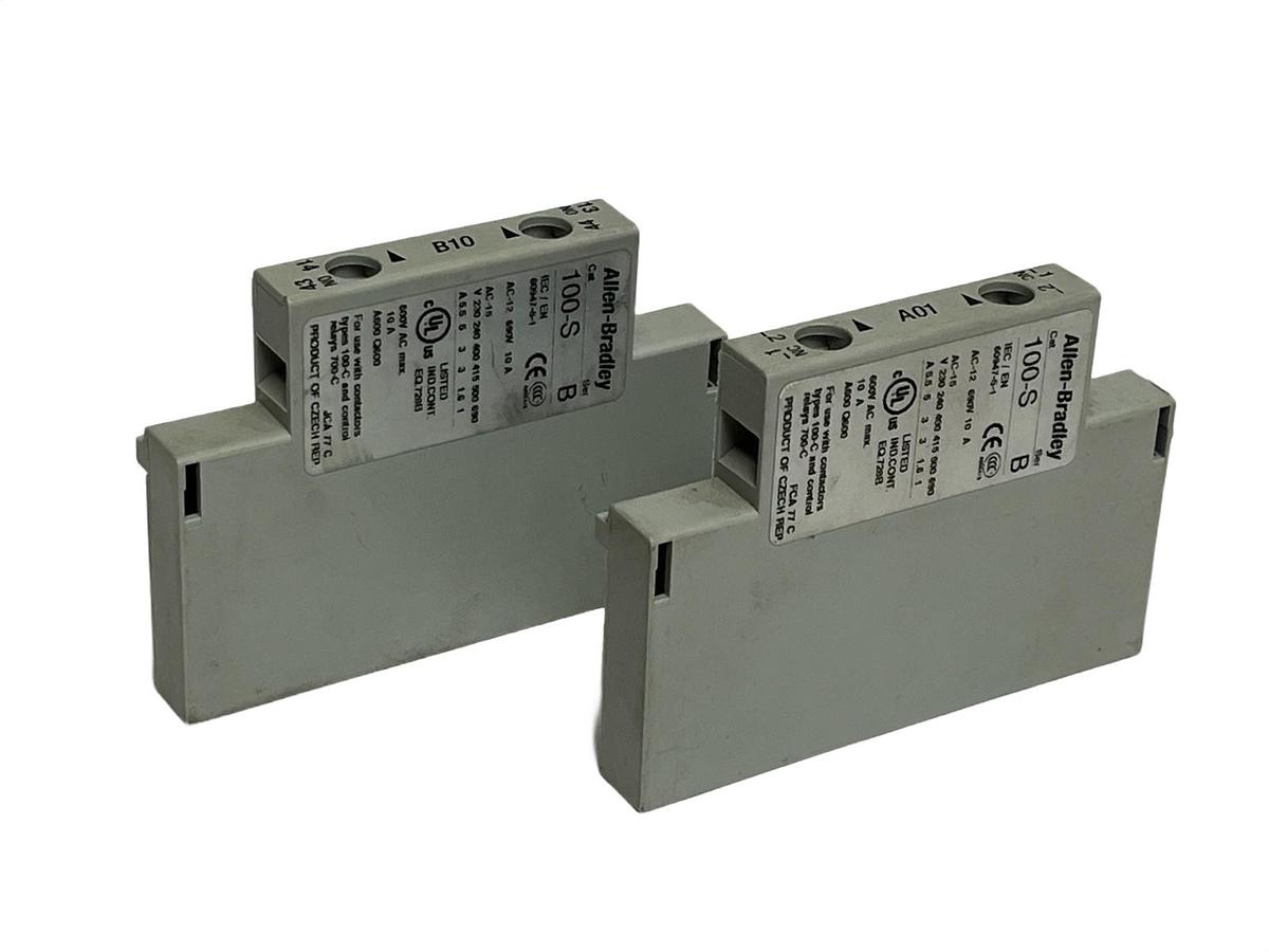 Used Lot of 2 Allen Bradley 100-S Series B Auxiliary Contact Blocks