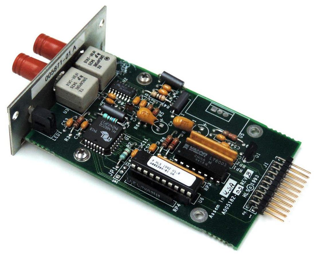 Used HUGHES LA A005182-05 PC BOARD ASSEMBLY 10BASE-FL TRANSCEIVER A00518205 REV. B