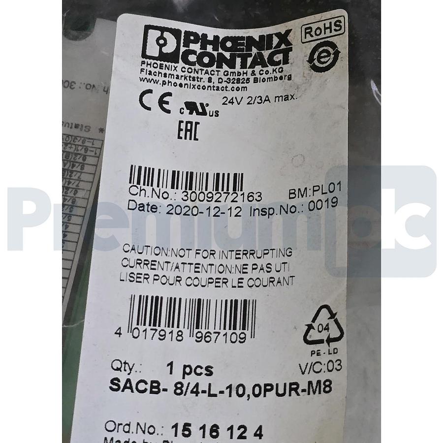 Phoenix Contact 1516124 | SACB-8/4-L-10,0PUR-M8 Sensor Actuator Box 8-Slot 10m
