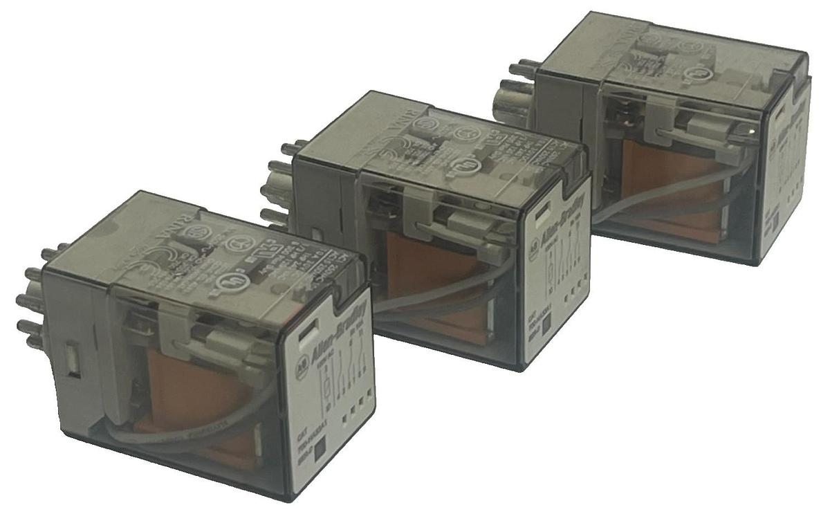Used LOT OF 3 ALLEN-BRADLEY 700-HA33A1 SER. D CONTROL RELAY 3 N.O. 3 N.C.