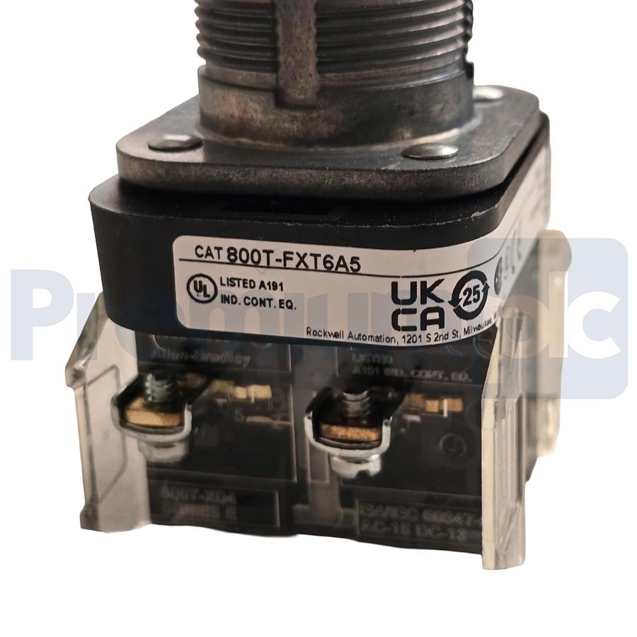 Used Allen-Bradley 800T-FXT6A5 /T 30mm Push-Pull Device 2-Pos Twist Release Red NSMP