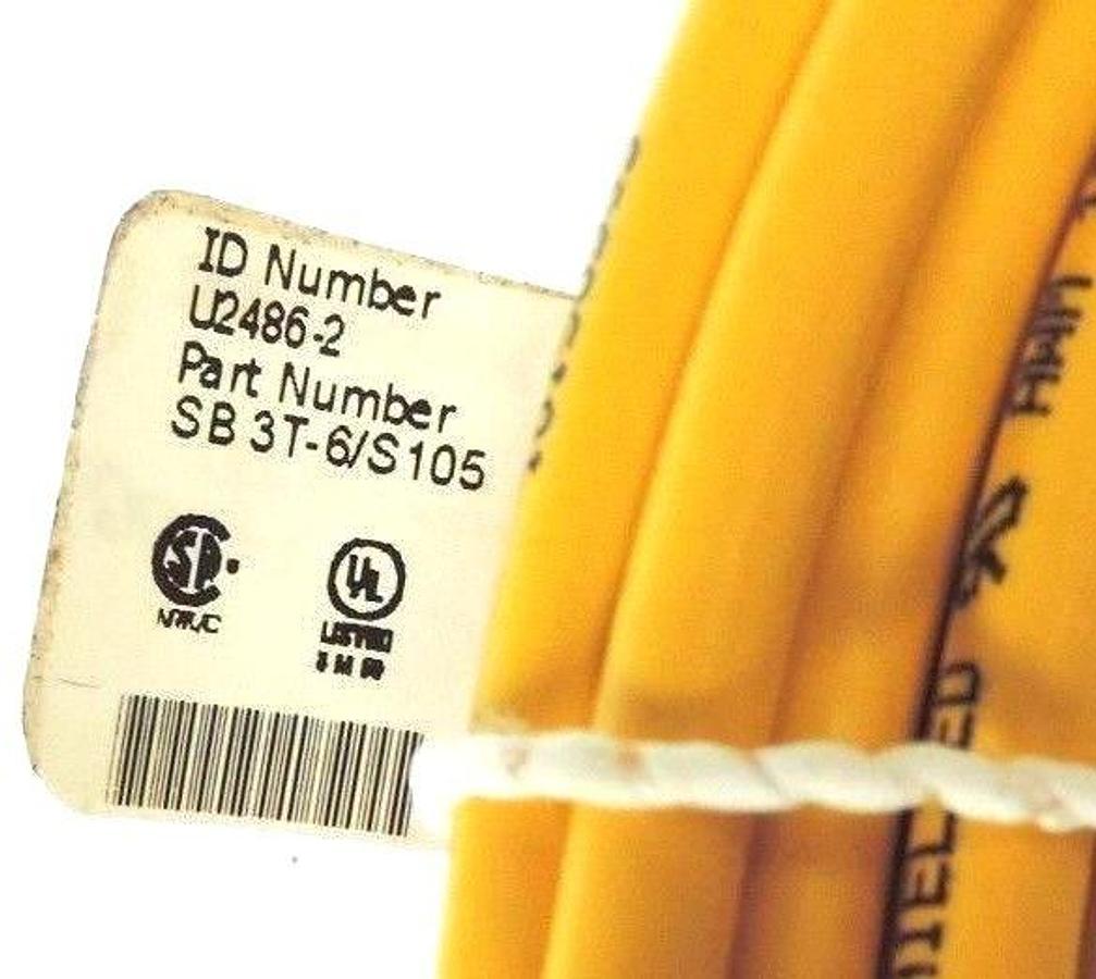Used NEW TURCK P/N: SB 3T-6/S105 ID: U2486-2 MINIFAST MOLDED CORDSET