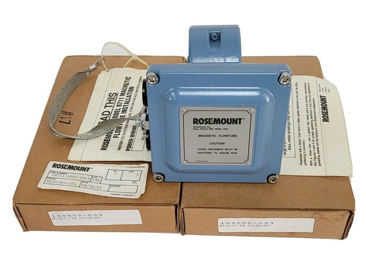 NIB ROSEMOUNT 8711RRE30FR1 MAGNETIC FLOWTUBE 285PSI 1.97MPA, 8711-3005-0001