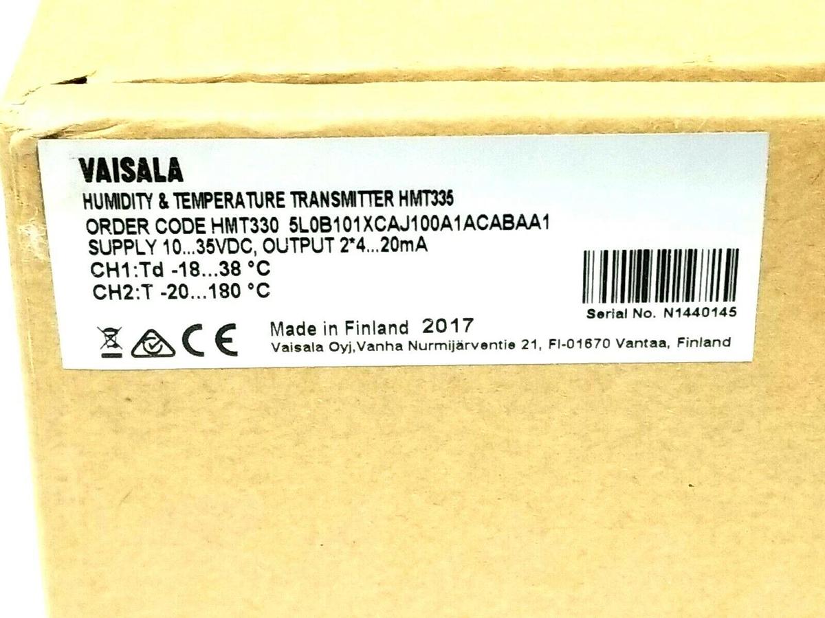 Used VAISALA HMT330-5L0B101XCAJ100A1ACABAA1 HUMIDITY & TEMP TRANSMITTER HMT335 HMT330