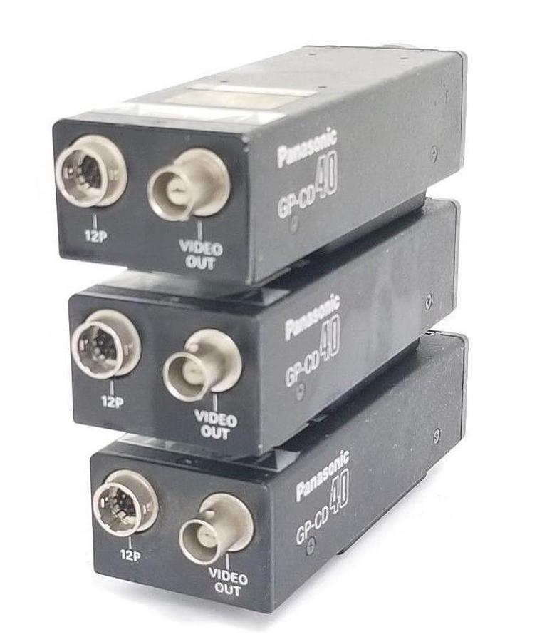 Used LOT OF 3 PANASONIC GP-CD40 CAMERAS INDUSTRIAL CCD 12VDC, 150MA, GPCD40