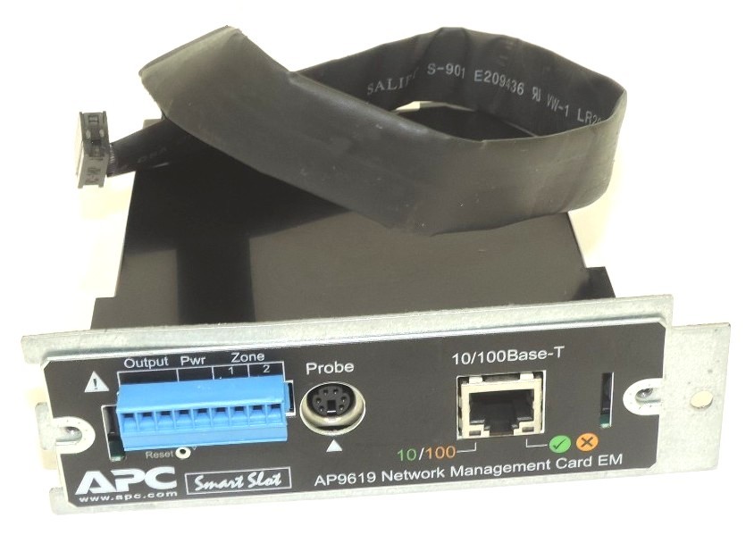 Used APC SMART SLOT AP9619 NETWORK MANAGEMENT CARD EM 10/100BASE-T