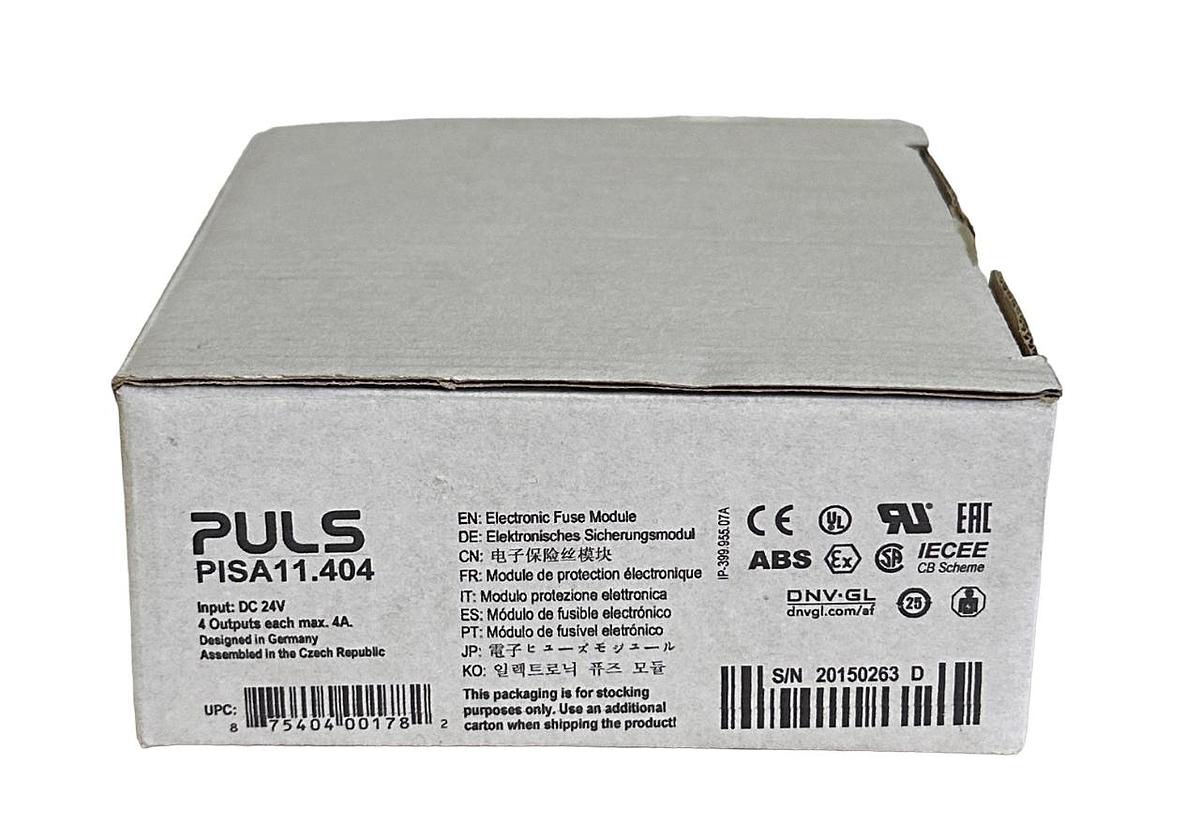 Used NEW PULS PISA11.404 / PISA11404 4-CHNL ELECTRONIC PROTECTION MODULE 24Vdc 4A