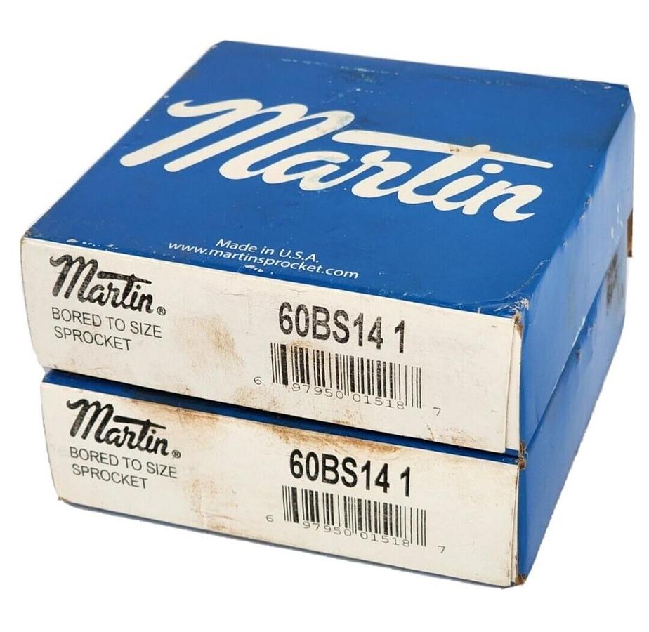 Used LOT OF 2 NIB MARTIN 60BS14 1 SPROCKETS 14T, 3/4INCH W/B HUB BORE TO SIZE 60BS141