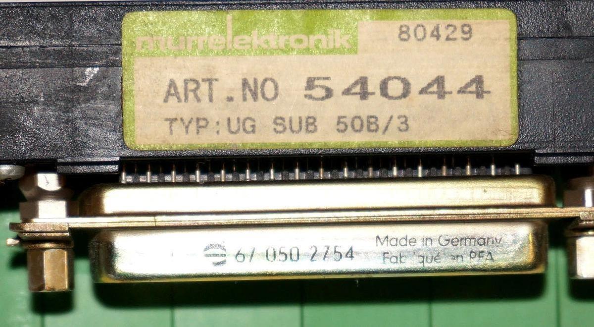 Used MURR ELEKTRONIK UG-SUB-50B/3 SIGNAL TRANSFER CONNECTOR ART. NO: 54044