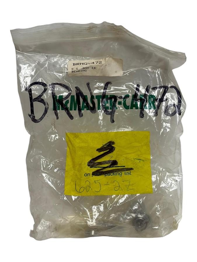 Used Lot of 8 McMaster BRNG-472 625-2Z Stainless Steel 5mm ID Shielded Ball Bearings