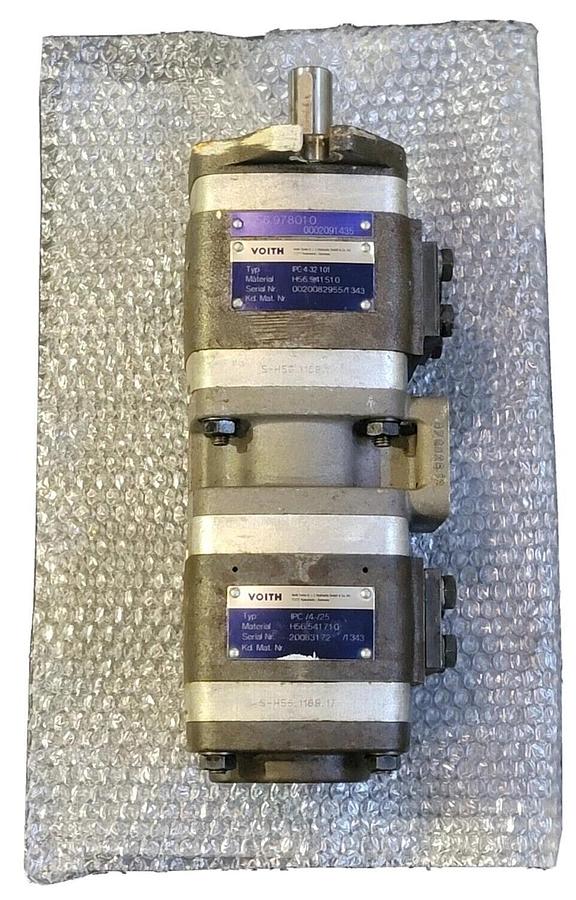 Used VOITH IPC 4-32 101 DOUBLE INTERNAL GEAR PUMP W/ IPC/4-/25 IPC432101 IPC 4-25