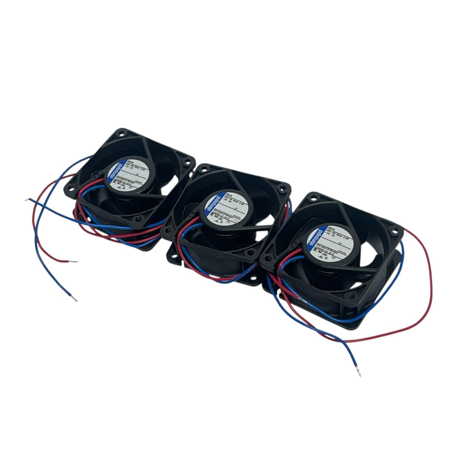 Used LOT OF 3) ebm-papst 60mm Axial Fan 24VDC Ball Bearing | 60x60x25mm Square | NSNP