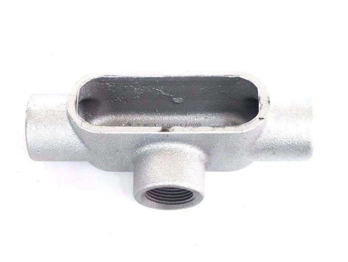 BOX OF 5 NEW STEEL ELECTRIC T37F7 1" THREADED CONDUIT BODIES FORM 7, TYPE T, T37