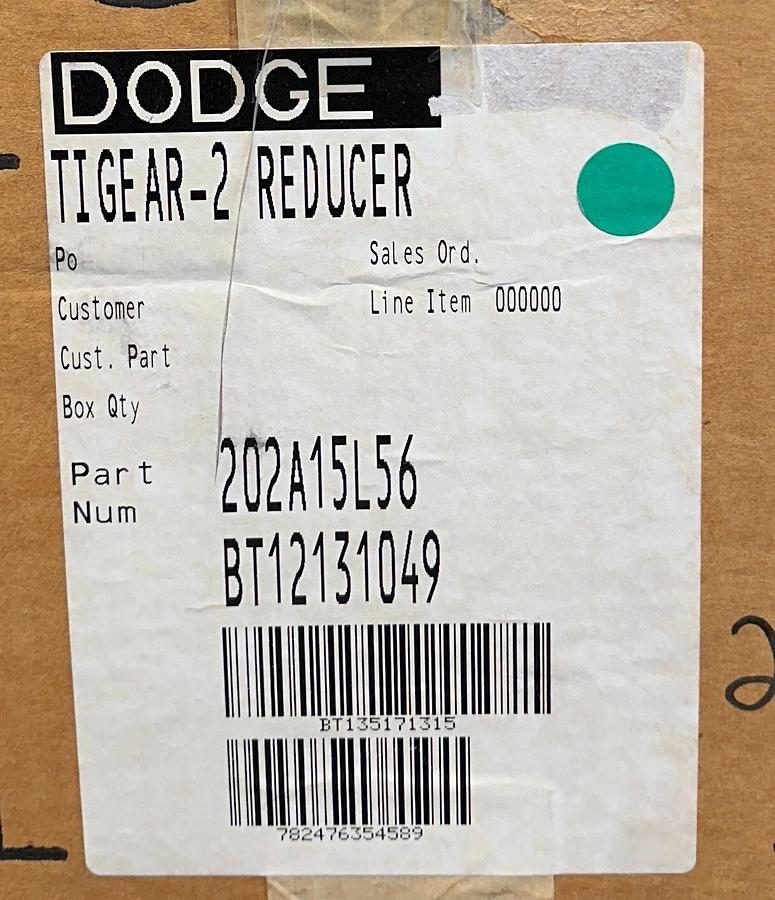 DODGE 202A15L56 TIGEAR-2 REDUCER RIGHT-ANGLE 15:1 RATIO 1.92HP MAX LEFT NSMP