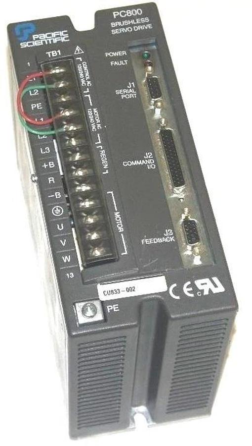 Used PACIFIC SCIENTIFIC PC800 MODEL: CU833-002 BRUSHLESS SERVO DRIVE CU833002