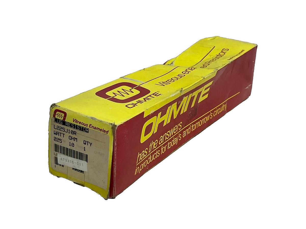 Ohmite L225J10R Vitreous Enameled Lug Resistor 225W 10 Ohm New in Box