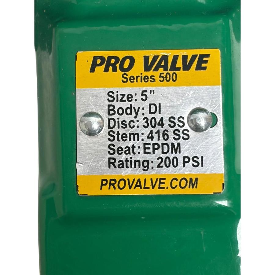 Used Pro Valve Series 500 5 Inch Lug Style Butterfly Valve DN125 200 PSI 304 SS Disc