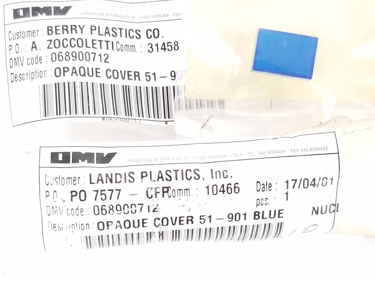 Used LOT OF 3 NEW OMV 068900712 OPAQUE COVER 51-901 BLUE
