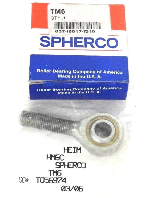 NIB SPHERCO TM6 BEARING ROD END