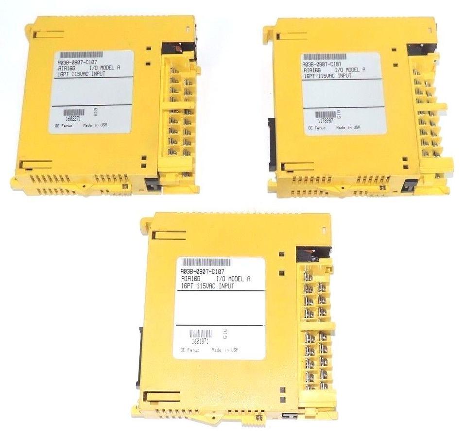 Used LOT OF 3 FANUC A03B-0807-C107 AIA16G INPUT MODULES A03B0807C107 W/O FRONT COVER