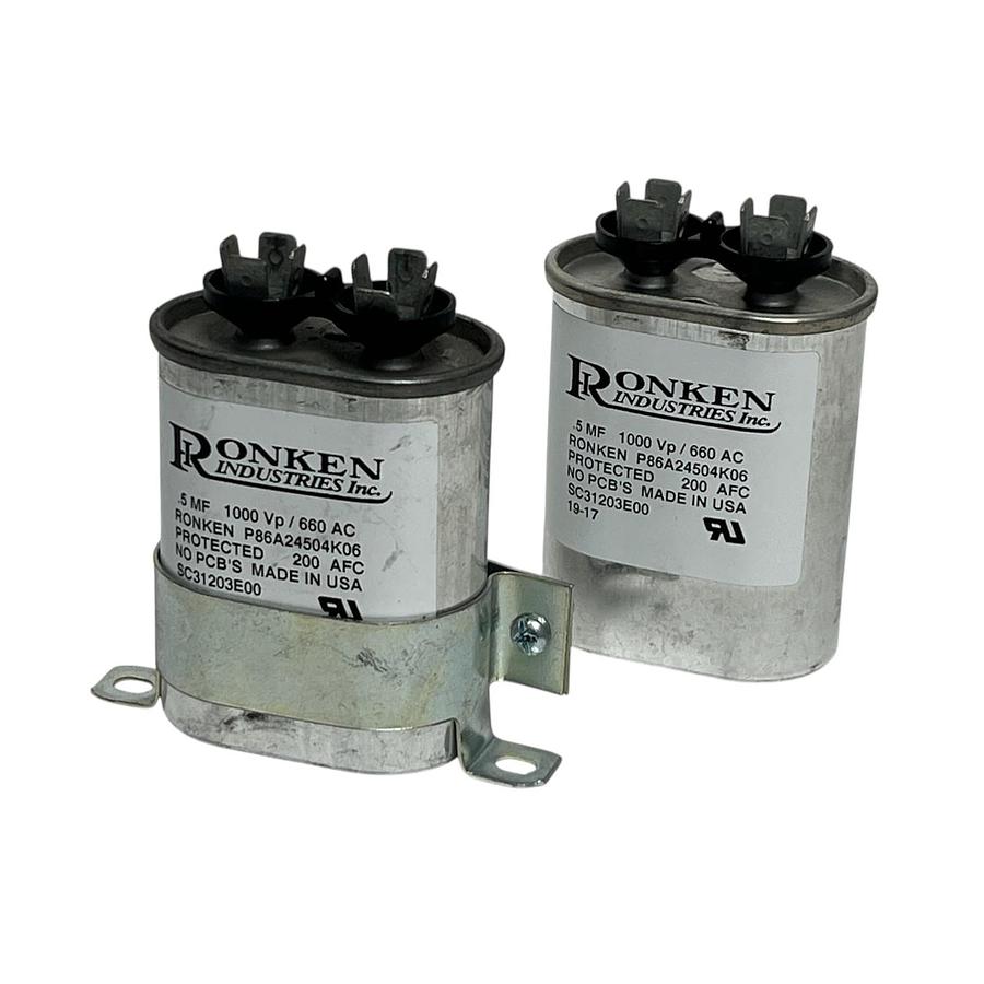 Lot of 2 Ronken P86A24504K06 Capacitors .5MF 1000V 660AC w/ Mounting Bracket