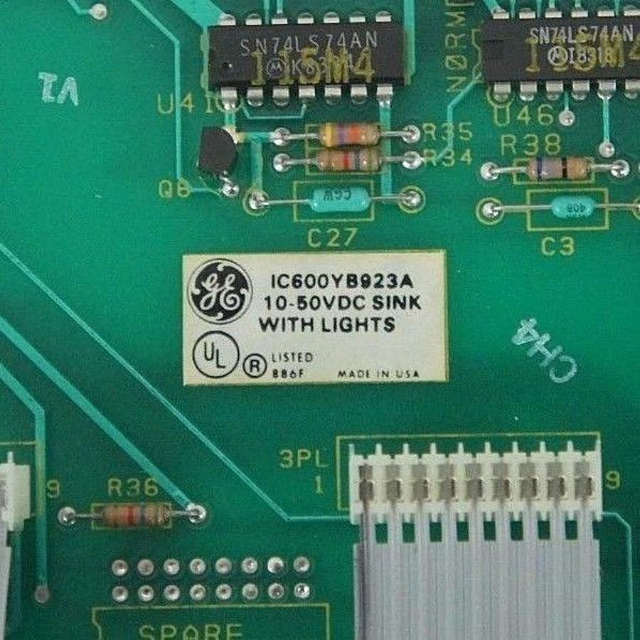 Used GENERAL ELECTRIC IC600YB923A 10-50V SINK MODULE W/LIGHTS IC600FP923A FACEPLATE