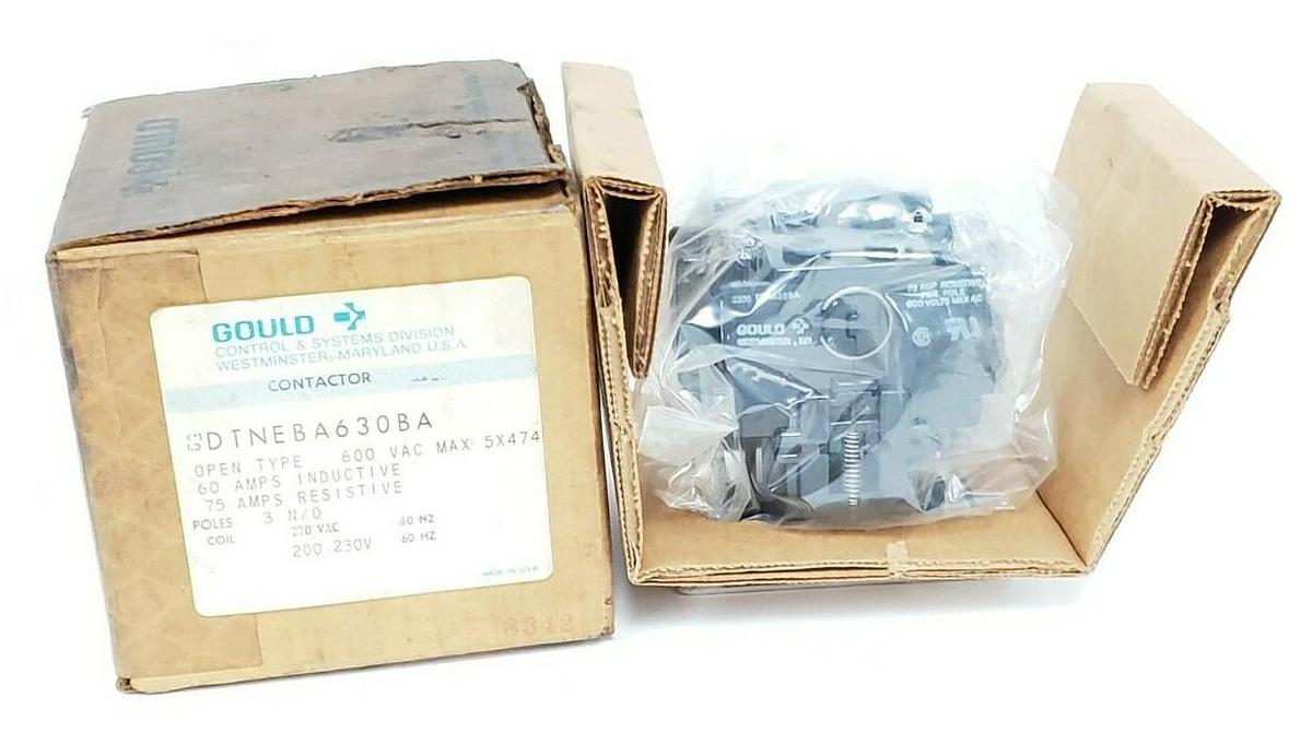 Used NIB GOULD DTNEBA630BA CONTACTOR 2200-EBA-630BA, 600VAC, 3-POLES