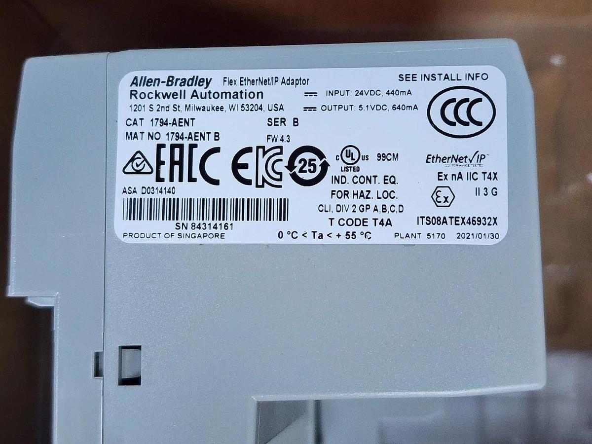 Allen Bradley 1794-AENT Flex I/O ENet/IP Adapter Module 1-Port 10/100Mbit NSMP
