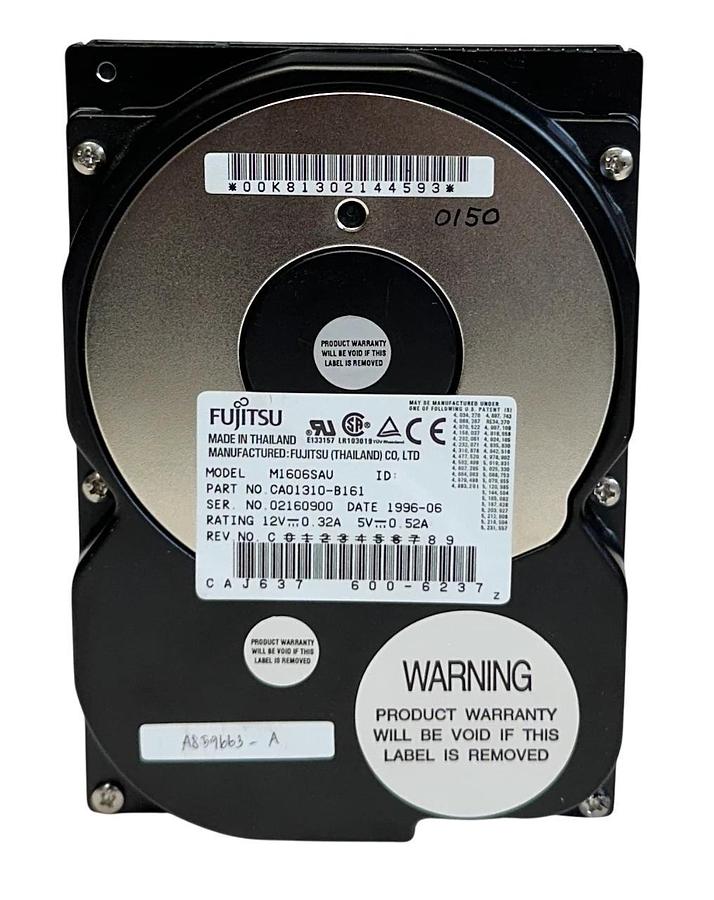 Used FUJITSU CA01310-B161 / M1606SAU SCSI HARD DRIVE 50-PIN 1.2GB 5-12V USNP