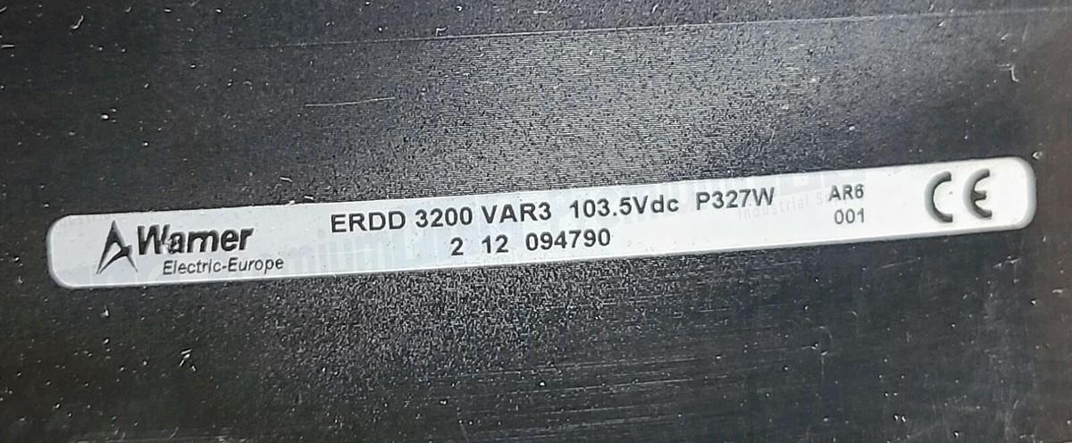 Used WARNER ELECTRIC ERDD 3200 VAR3 ELECTRO-MAGNETIC DUAL DISC ELECTRO RELEASE BRAKE