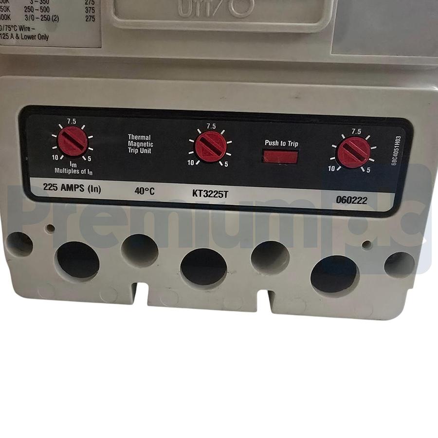 Used Eaton Cutler-Hammer KDB3225W Series C MCC Circuit Breaker 3P 225A 600V w/ Trip
