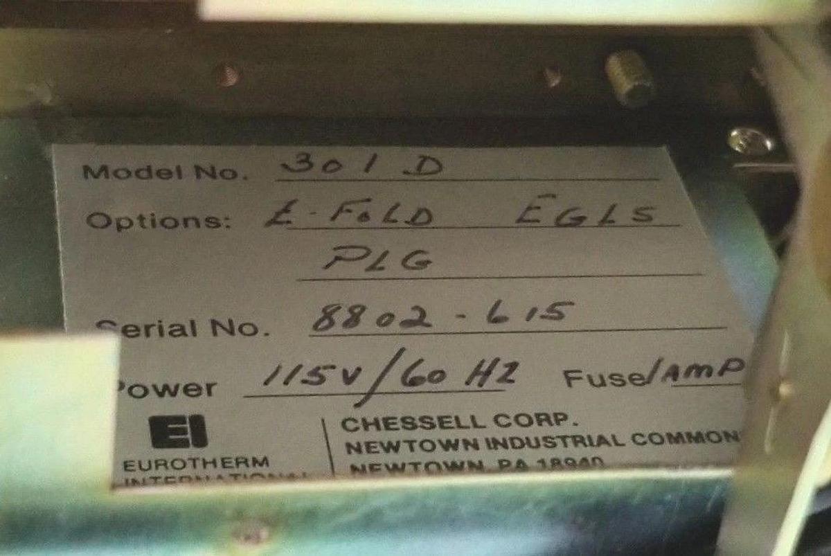Used CHESSELL CORP. MODEL: 301D CHART RECORDER Z-FOLD EGLS PLG OPTIONS 115V/60HZ