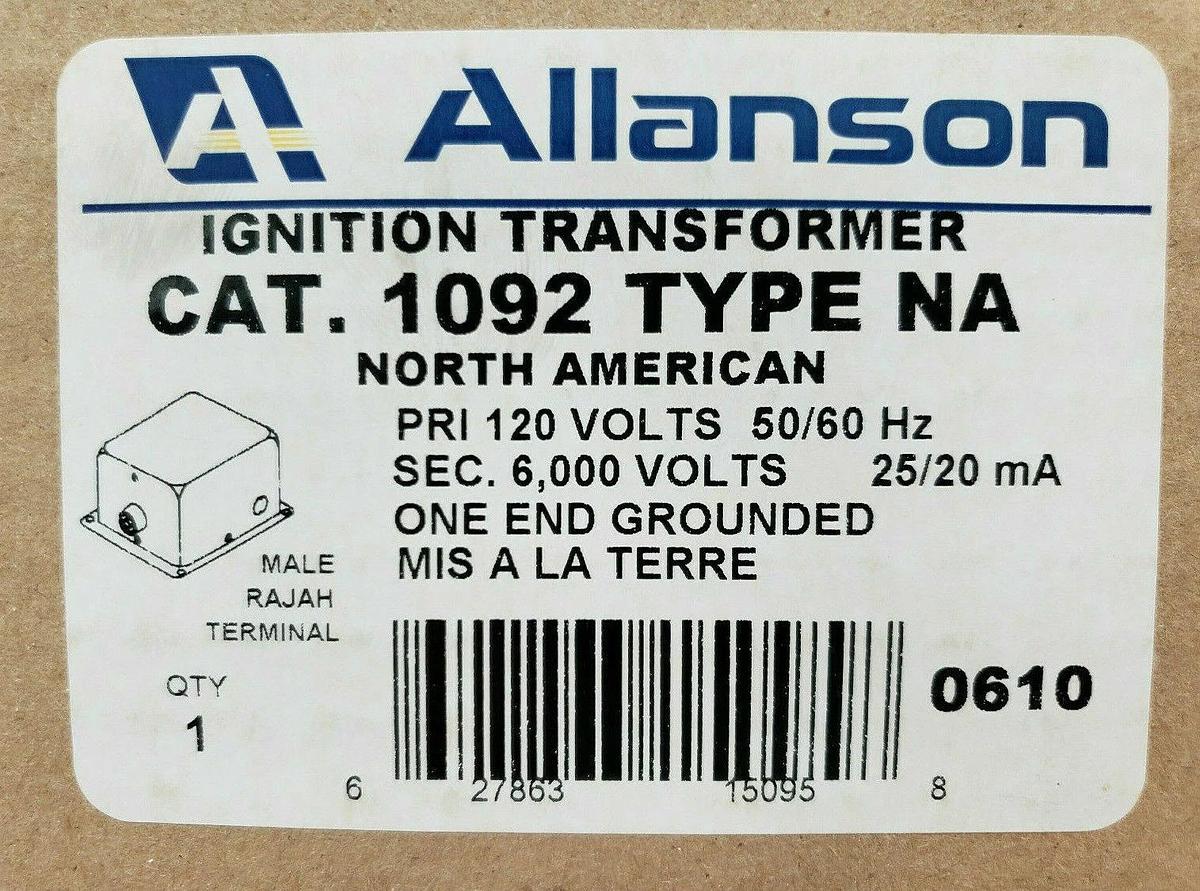 Used CASE OF 6 NIB ALLANSON 1092-NA IGNITION TRANSFORMERS 120/6000V 1092NA