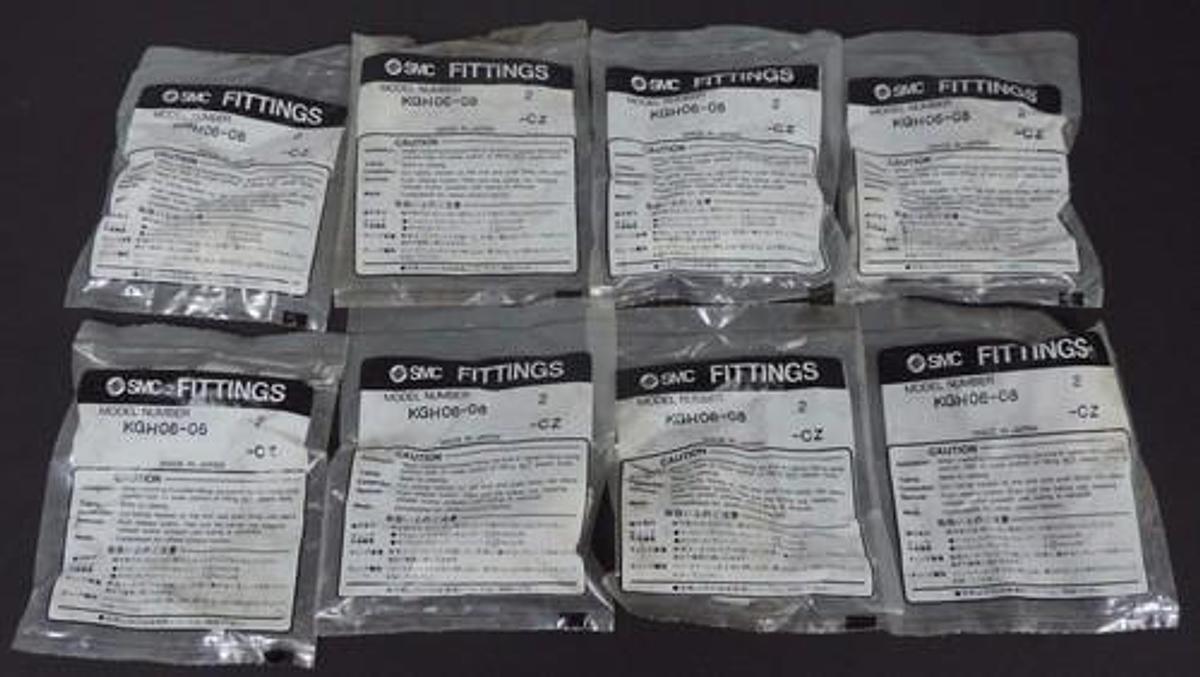 LOT OF 16 NEW SMC KGH06-08 MALE CONNECTOR FITTINGS KGH06-08-CZ