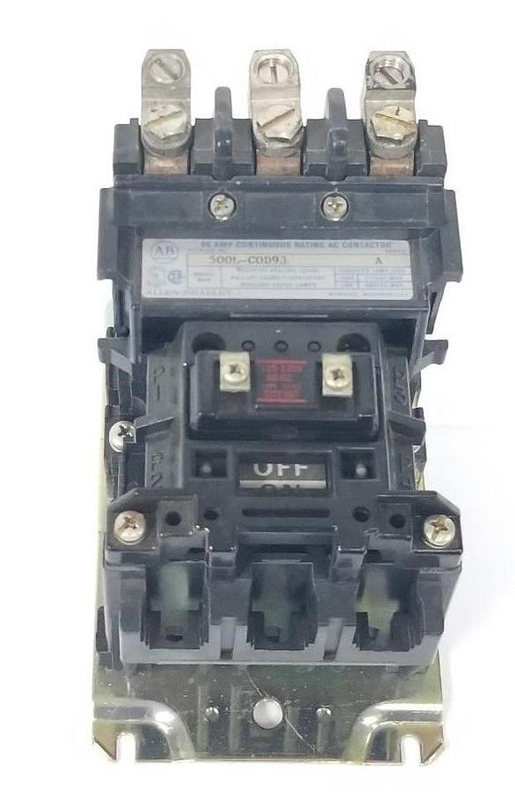 Used ALLEN BRADLEY 500L-COD93 AC CONTACTOR SER. A 110-120V, 50/60HZ CC236C