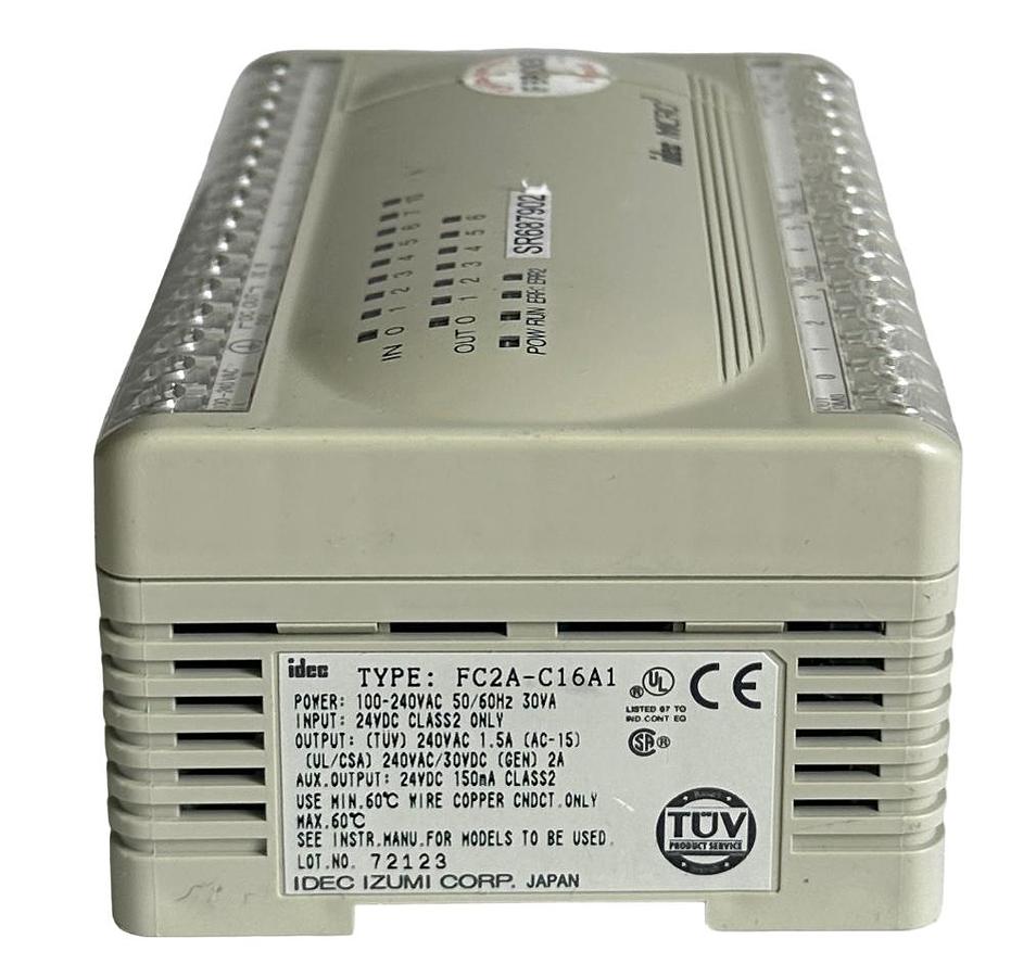 Used IDEC FC2A-C16A1 / FC2AC16A1 MICRO3 PLC CONTROLLER 100-240VAC 50/60Hz 30VA
