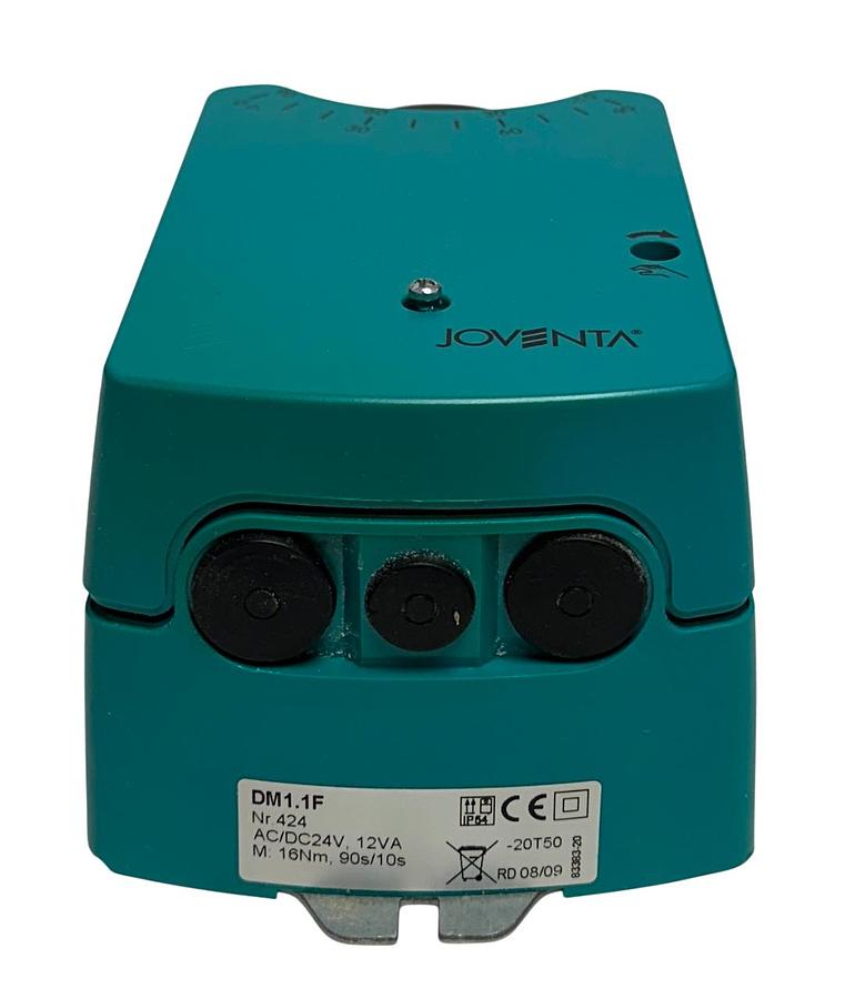 Used JOVENTA DM1.1F / DM11F ROTARY DAMPER ACTUATOR W/ SPRING RETURN 424 24VAC/DC NSMP