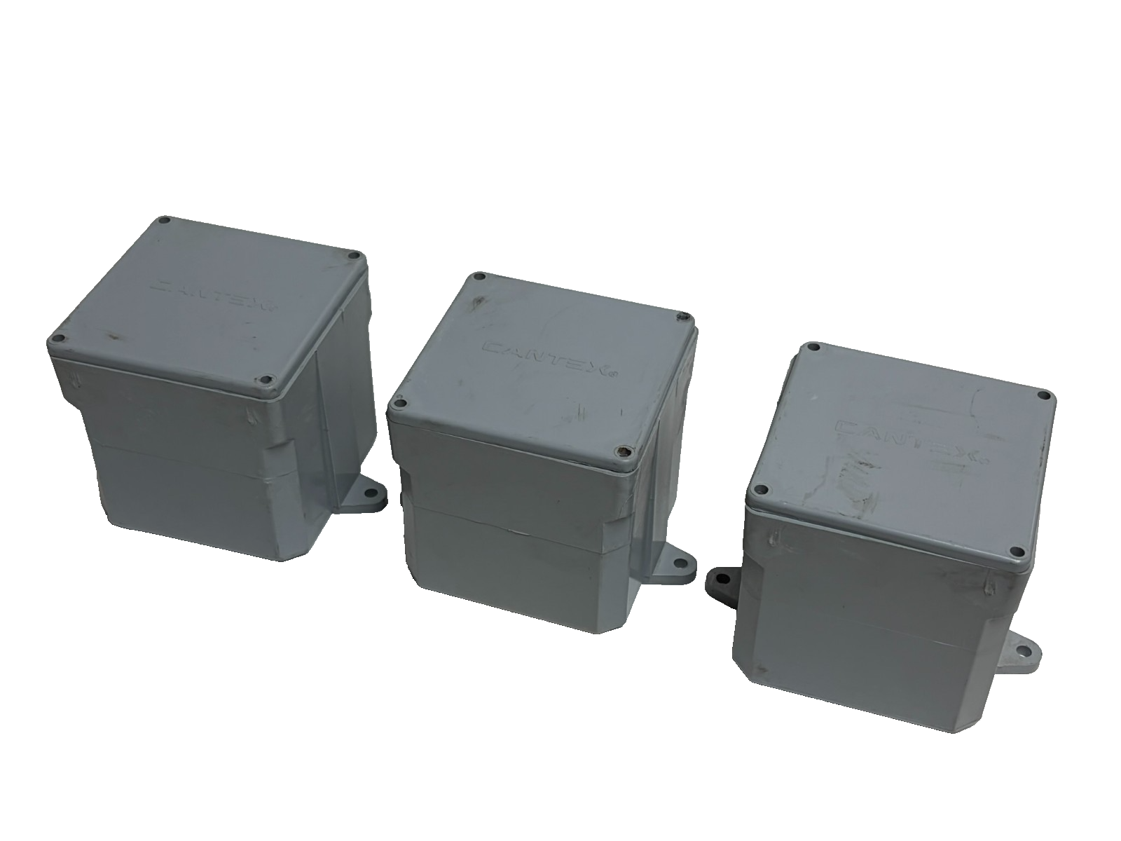 Used Lot of 3 CANTEX 5133709 PVC Junction Box 4x4x4 NEMA 4X Weatherproof New