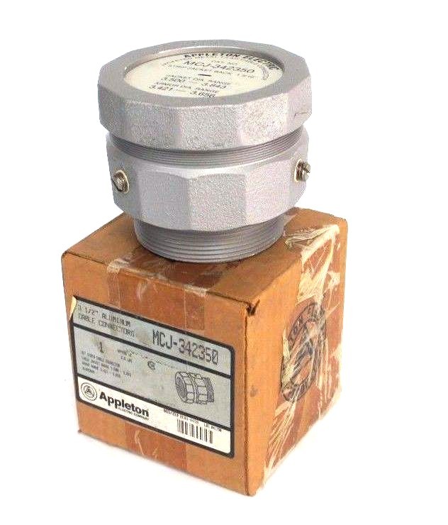 Used NIB APPLETON MCJ-342350 ALUMINUM SET SCREW CABLE CONNECTOR 3-1/2", MCJ342350