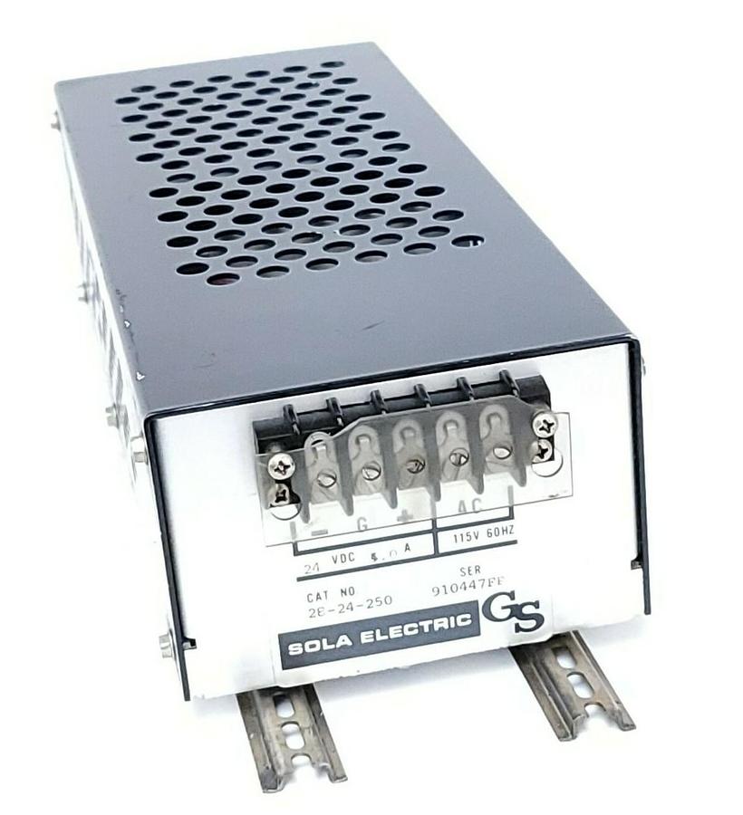 Used SOLA ELECTRIC 28-24-250 POWER SUPPLY 24VDC 5A 2824250