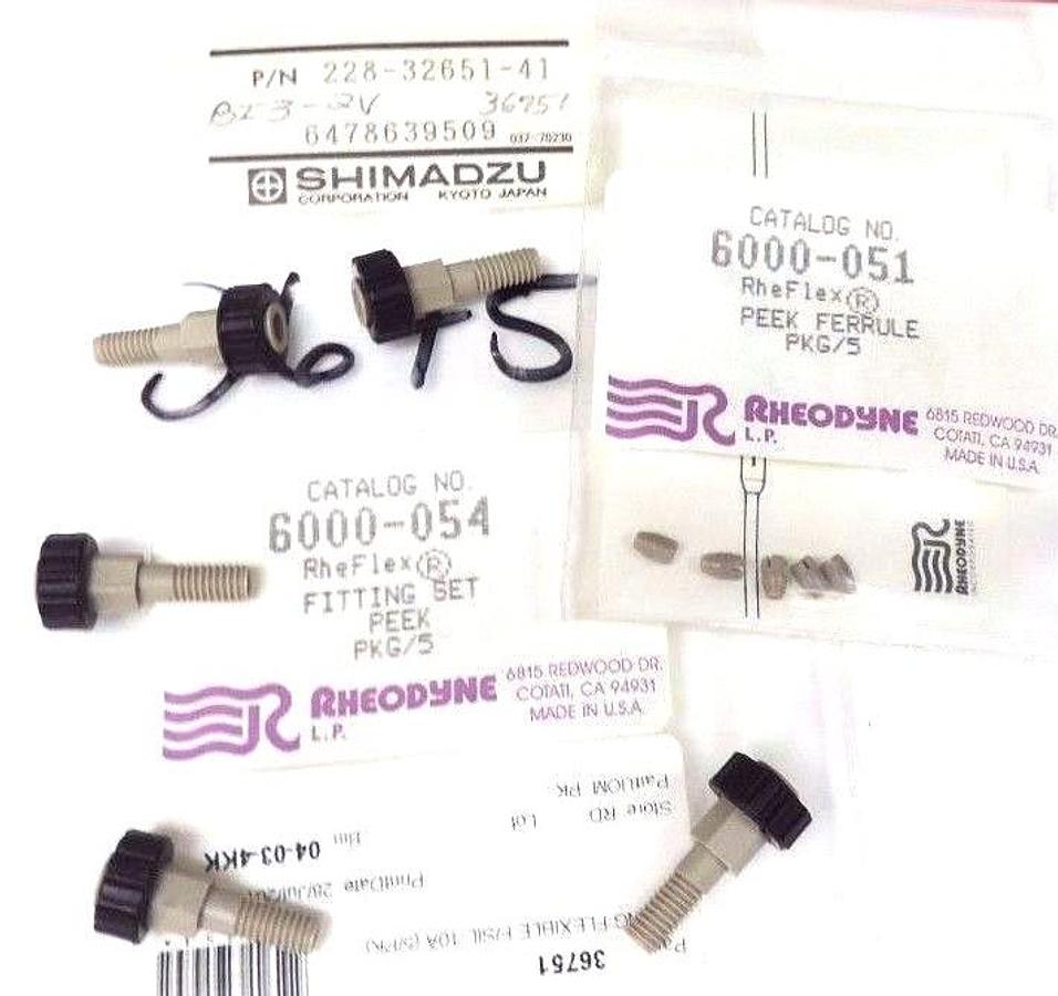 Used NEW RHOEDYNE 6000-054 FITTING SET PEEK PKG/5 W/ 6000-051 PEEK FERRULE PKG/5