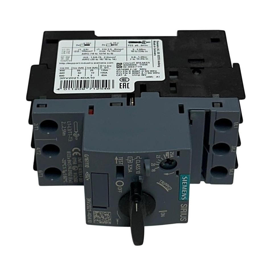 Used SIEMENS 3RV2021-4DA10 / 3RV20214DA10 SIRIUS CIRCUIT BREAKER 18-25A CLASS 10 NSMP