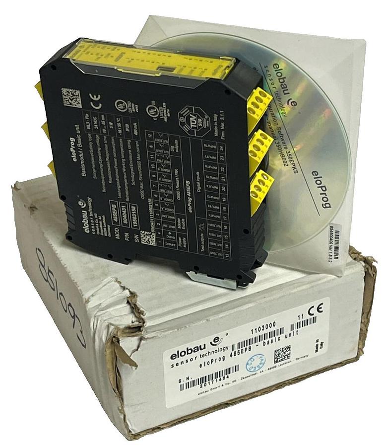 Used Elobau 485EPB eloProg Base Module Programmable Safety Controller 24V DC 8-Input