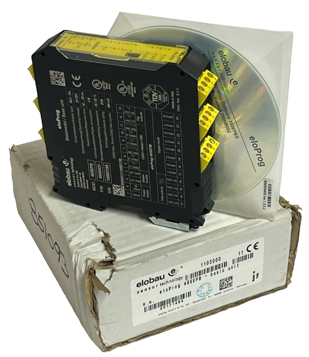 Used Elobau 485EPB eloProg Base Module Programmable Safety Controller 24V DC 8-Input
