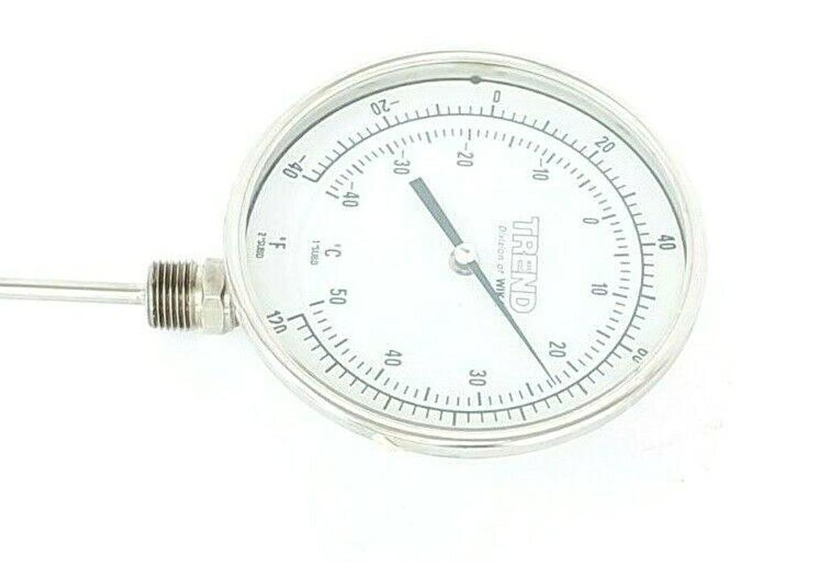 Used WIKA TREND -40 TO 120 DEG F / -40 TO 50 DEG C THERMOMETER, 12" STEM