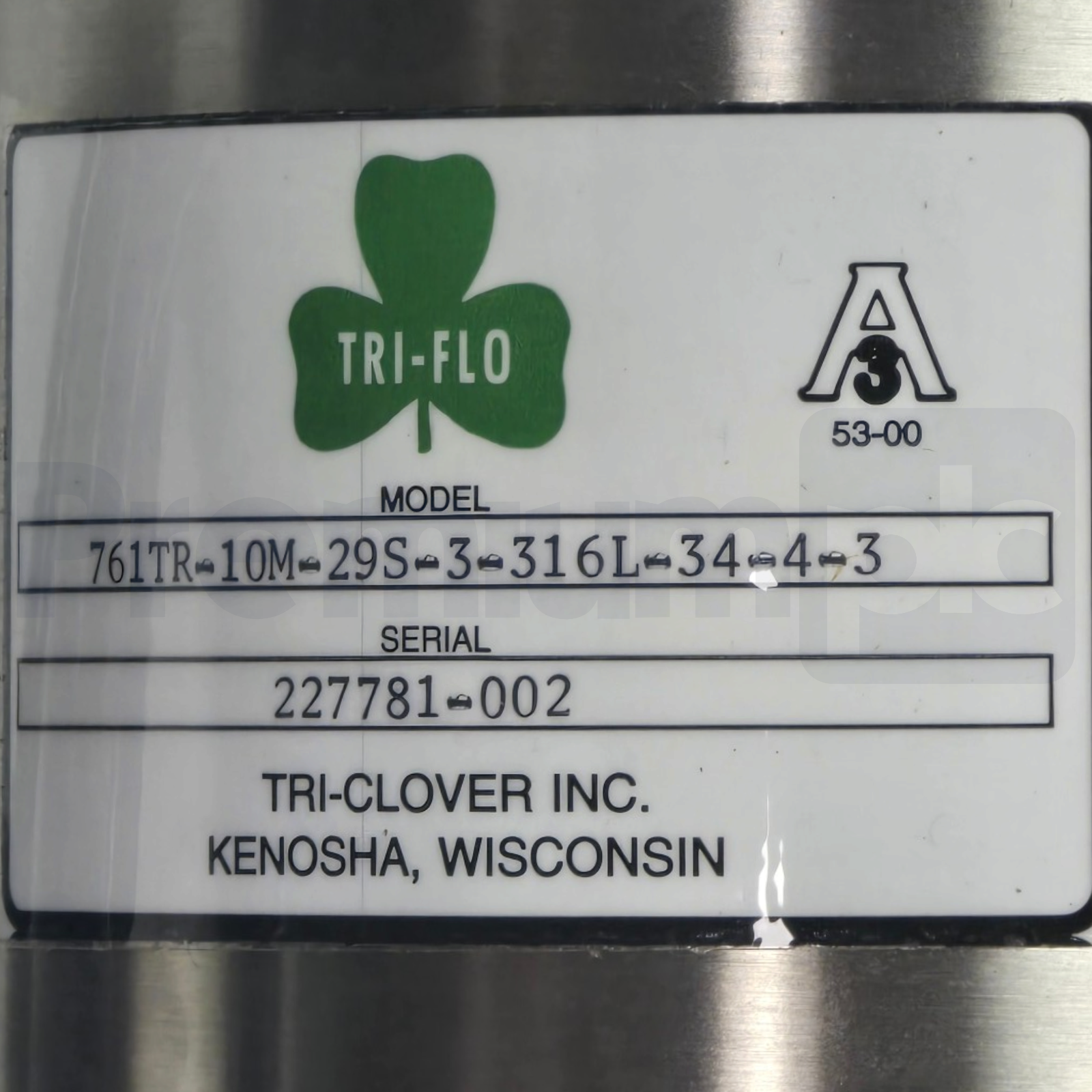 Used Alfa Laval Tri-Clover 761TR 3" SS Sanitary Valve 761TR-10M-29S-3-316L-34-4-3 NEW
