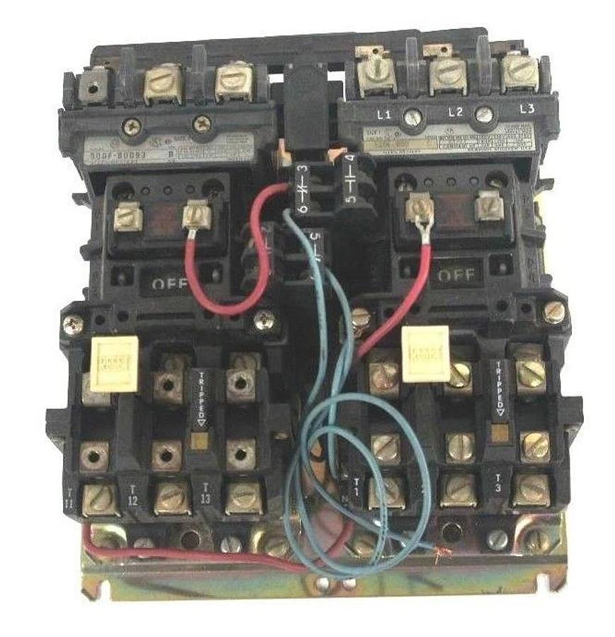 Used ALLEN BRADLEY 520E-BOD REVERSING STARTER SIZE 1 SER. C W/ 500F-BOD93 SER.B