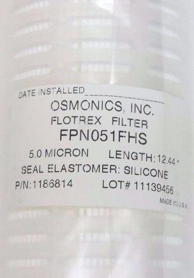 Used NIB OSMONICS, INC. FLOTREX FILTER FPN051FHS 5.0 MICRON LENGTH: 12.44'' 1186814